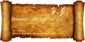 Handel Jónás névjegykártya